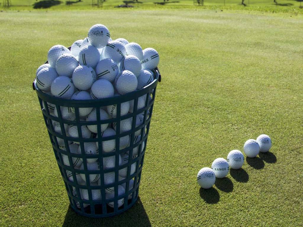 New driving range balls