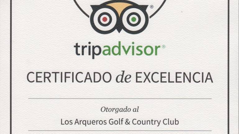 Los Arqueros Golf awarded 2015 Tripadvisor Certificate of Excellence