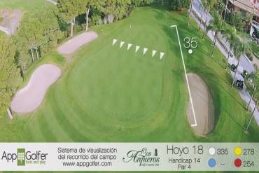 Visit and view the Hole 18 at Los Arqueros Golf Course in Benahavis, next to Marbella, Spain