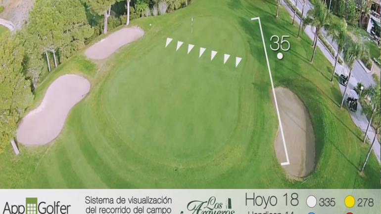 Visit and view the Hole 18 at Los Arqueros Golf Course in Benahavis, next to Marbella, Spain